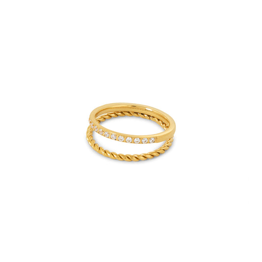 Larissa Layered Ring - Gold Tone