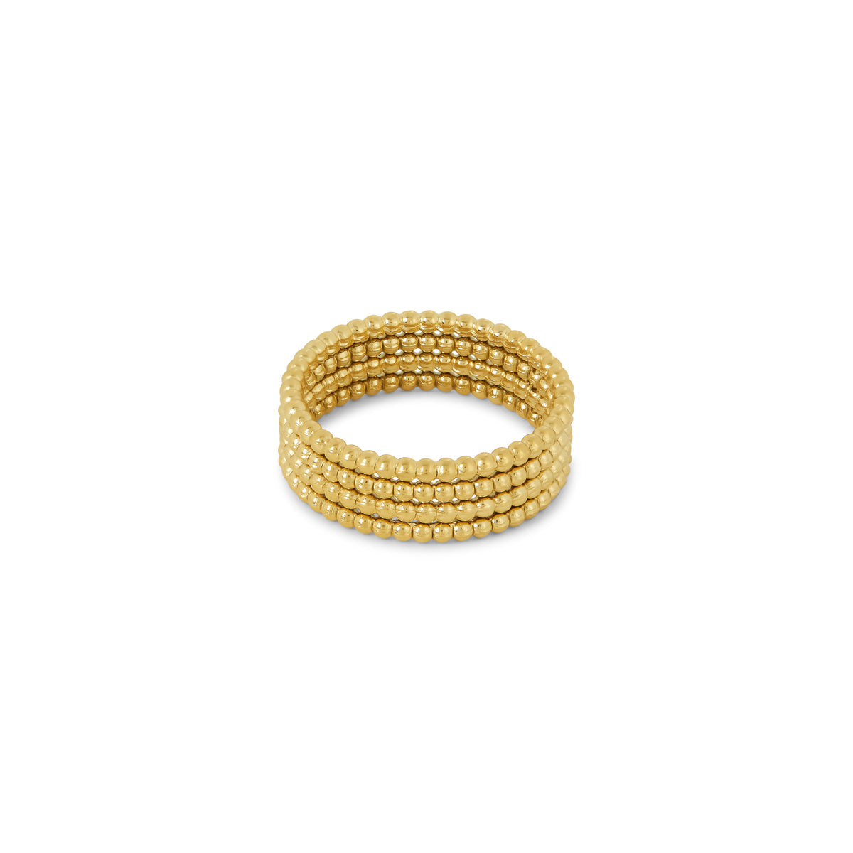 Layered Beads Fidget Ring - Gold Tone