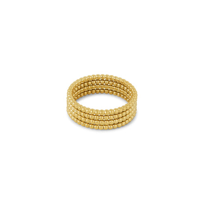 Layered Beads Fidget Ring - Gold Tone