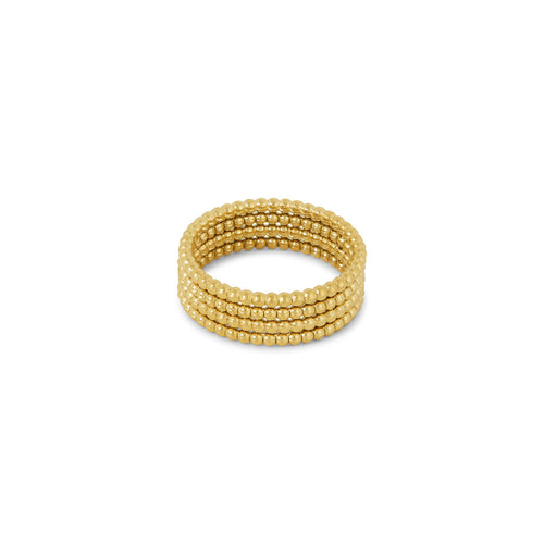 Layered Beads Fidget Ring - Gold Tone