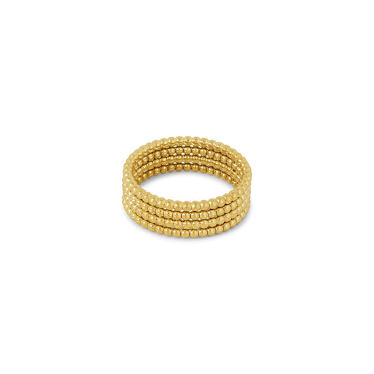 Layered Beads Fidget Ring - Gold Tone