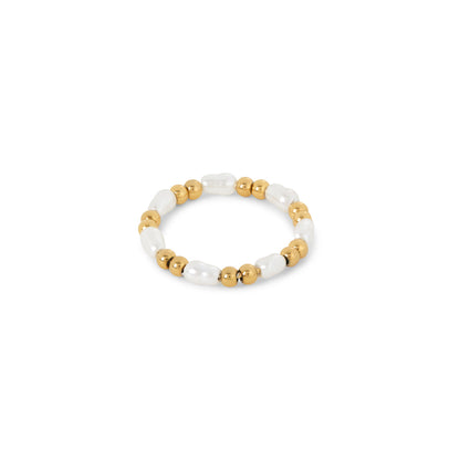 Pearl Fidget Ring - Gold Tone