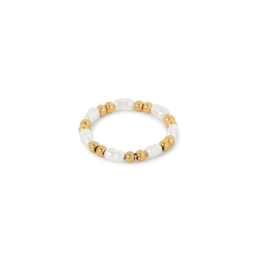 Pearl Fidget Ring - Gold Tone