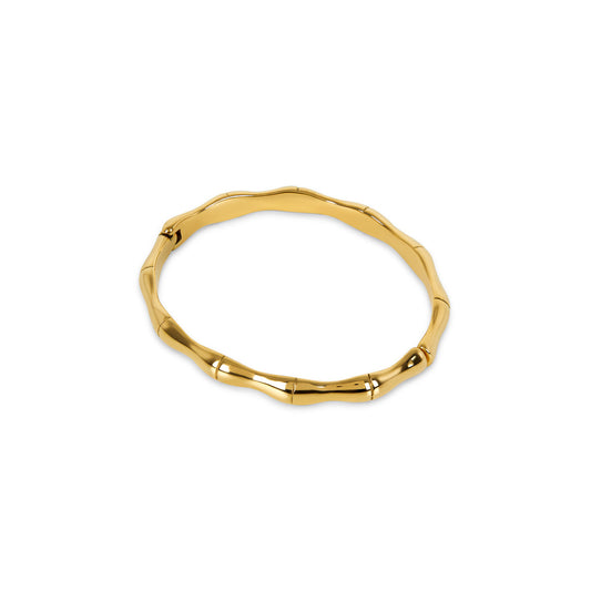Bamboo Bangle Bracelet  - Gold Tone