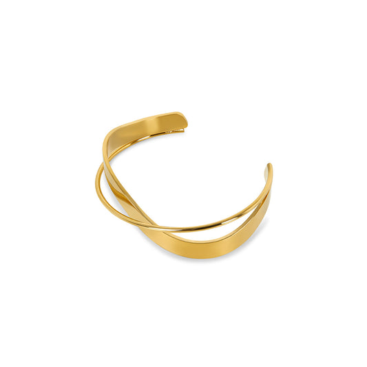 Intertwine Bangle Bracelet  - Gold Tone