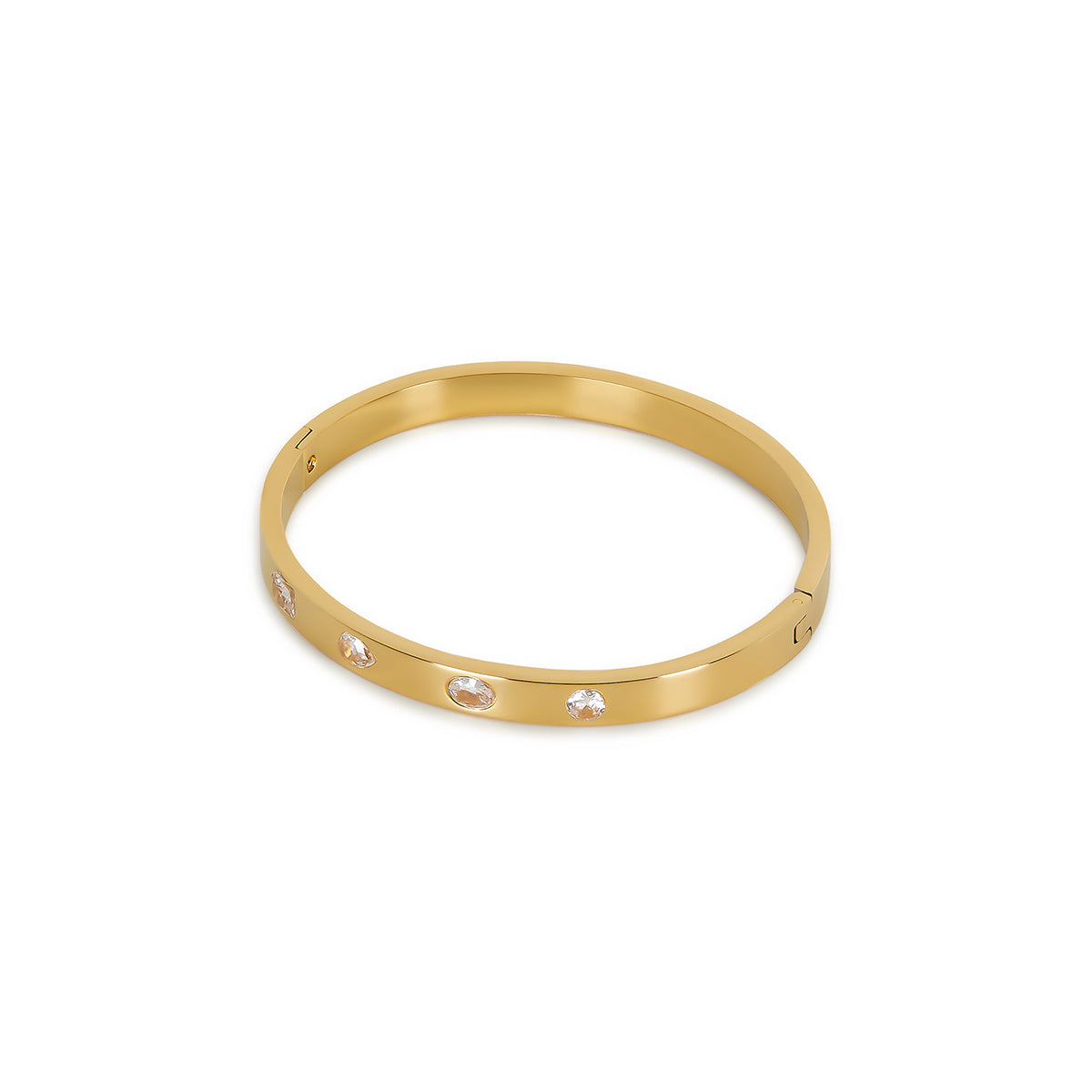 Multi Shape Stone Bracelet - Gold Tone