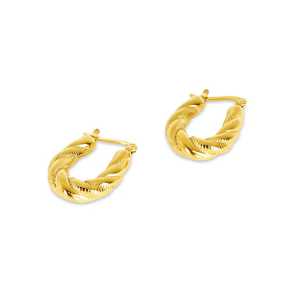 Ziyah Twist Hoop Earrings - Gold Tone