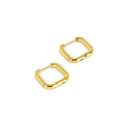 Square Huggie Hoop Earring - Gold Tone