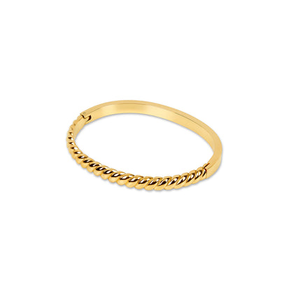 Croissant Bangle Bracelet - Gold Tone