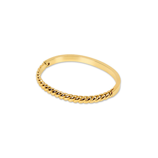 Croissant Bangle Bracelet - Gold Tone