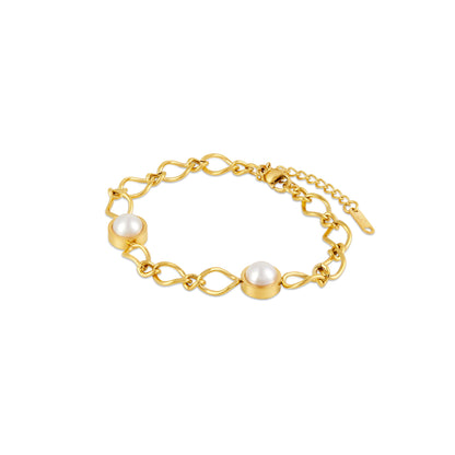 Cora Pearl Pendant Bracelet - Gold Tone