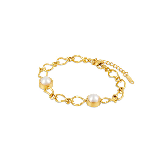 Cora Pearl Pendant Bracelet - Gold Tone
