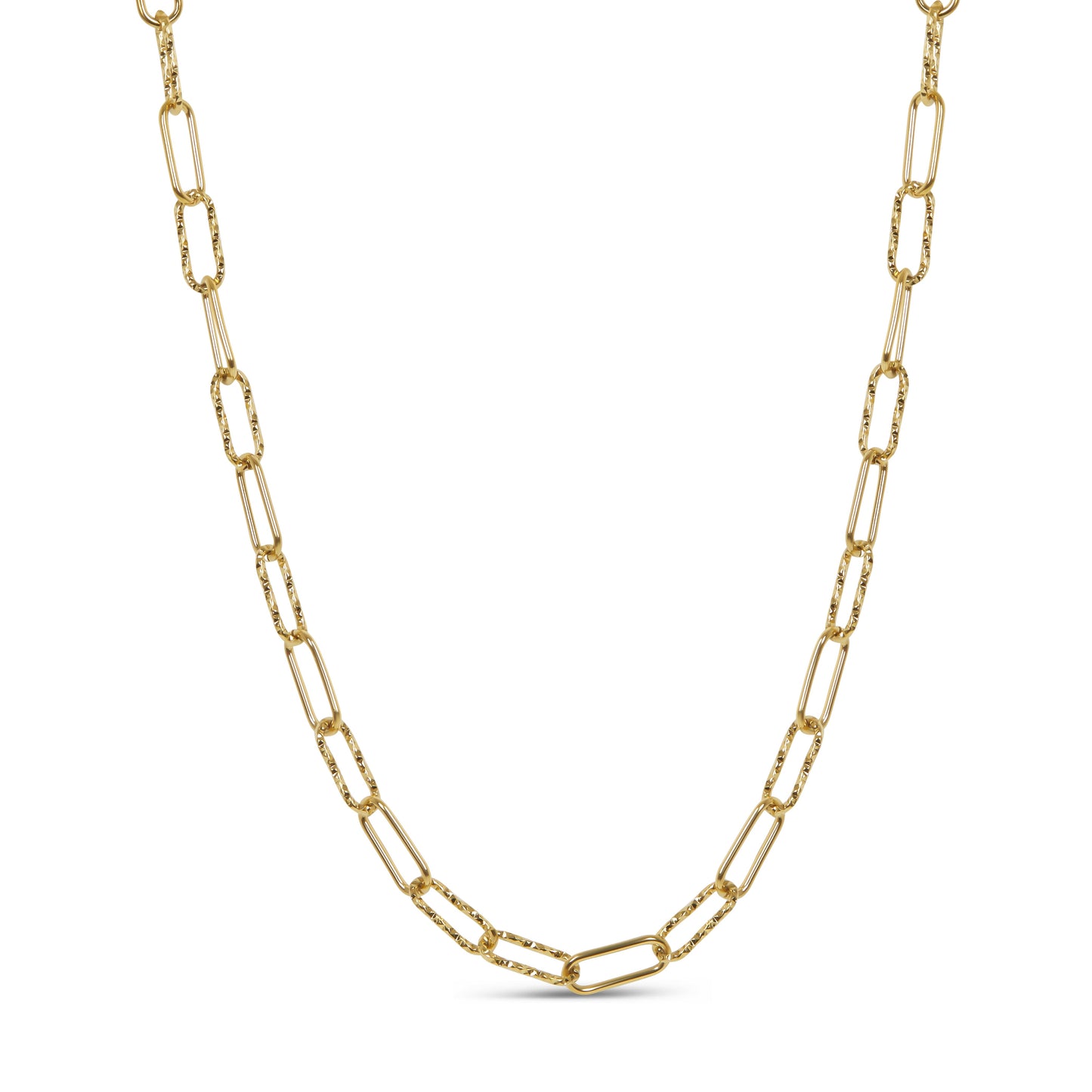 Rigid Link Chain Necklace - Gold Tone