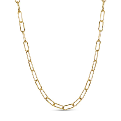 Rigid Link Chain Necklace - Gold Tone