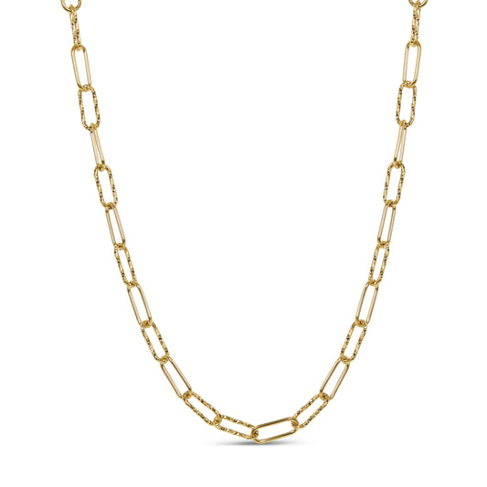 Rigid Link Chain Necklace - Gold Tone