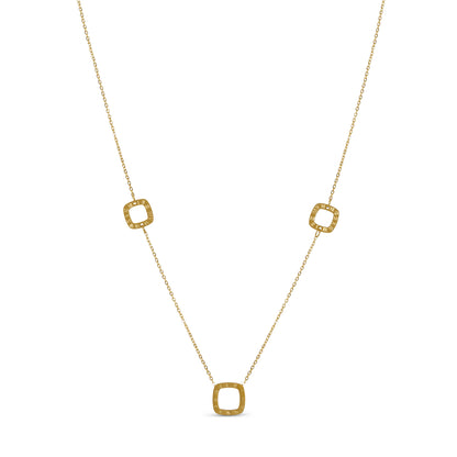 Square Regina Numeral Pendant Necklace - Gold Tone