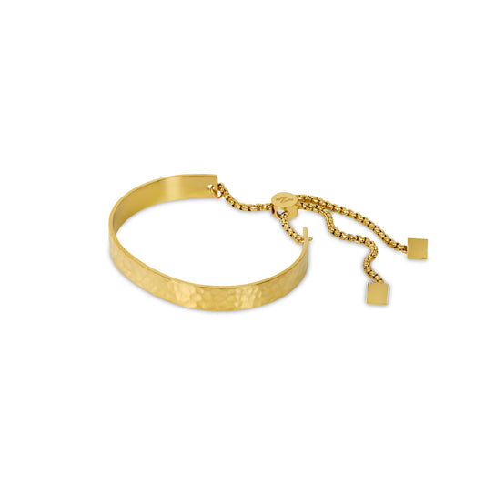 Plate Adjustable Bracelet - Gold Tone
