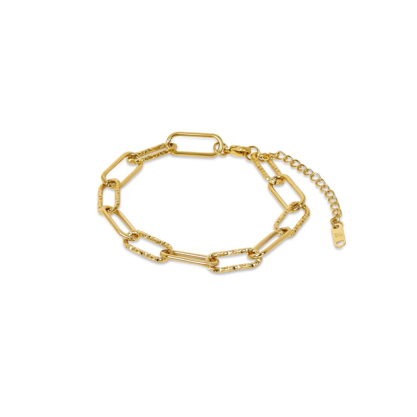 Rigid Link Chain Bracelet - Gold Tone