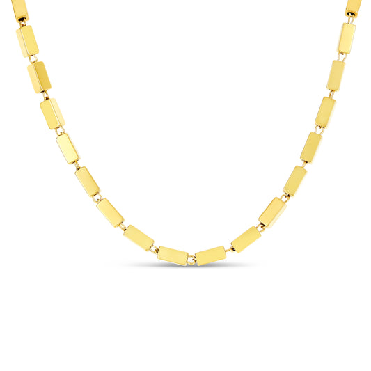 Rectangle Chain Necklace - Gold Tone