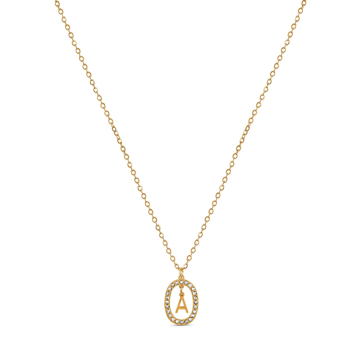 Chandelier Initial Necklace - Gold Tone