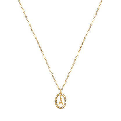 Chandelier Initial Necklace - Gold Tone