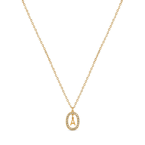 Chandelier Initial Necklace - Gold Tone