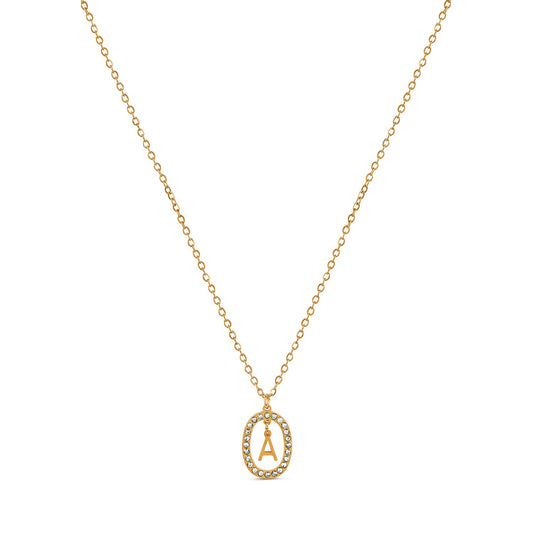 Chandelier Initial Necklace - Gold Tone