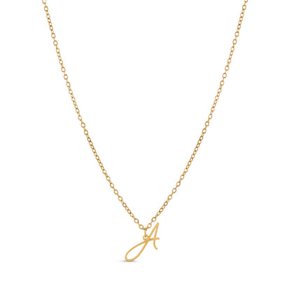 Scripture Initial Necklace - Gold Tone