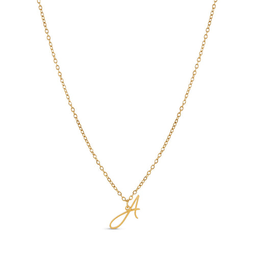 Scripture Initial Necklace - Gold Tone