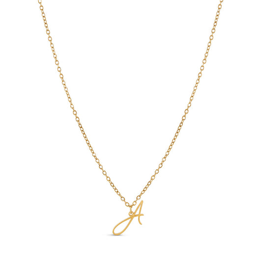 Scripture Initial Necklace - Gold Tone