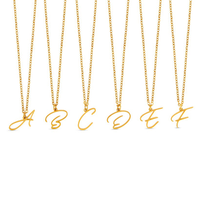 Scripture Initial Necklace - Gold Tone