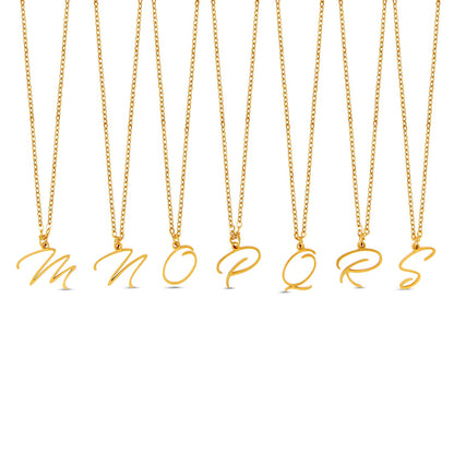 Scripture Initial Necklace - Gold Tone