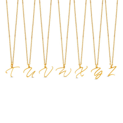 Scripture Initial Necklace - Gold Tone