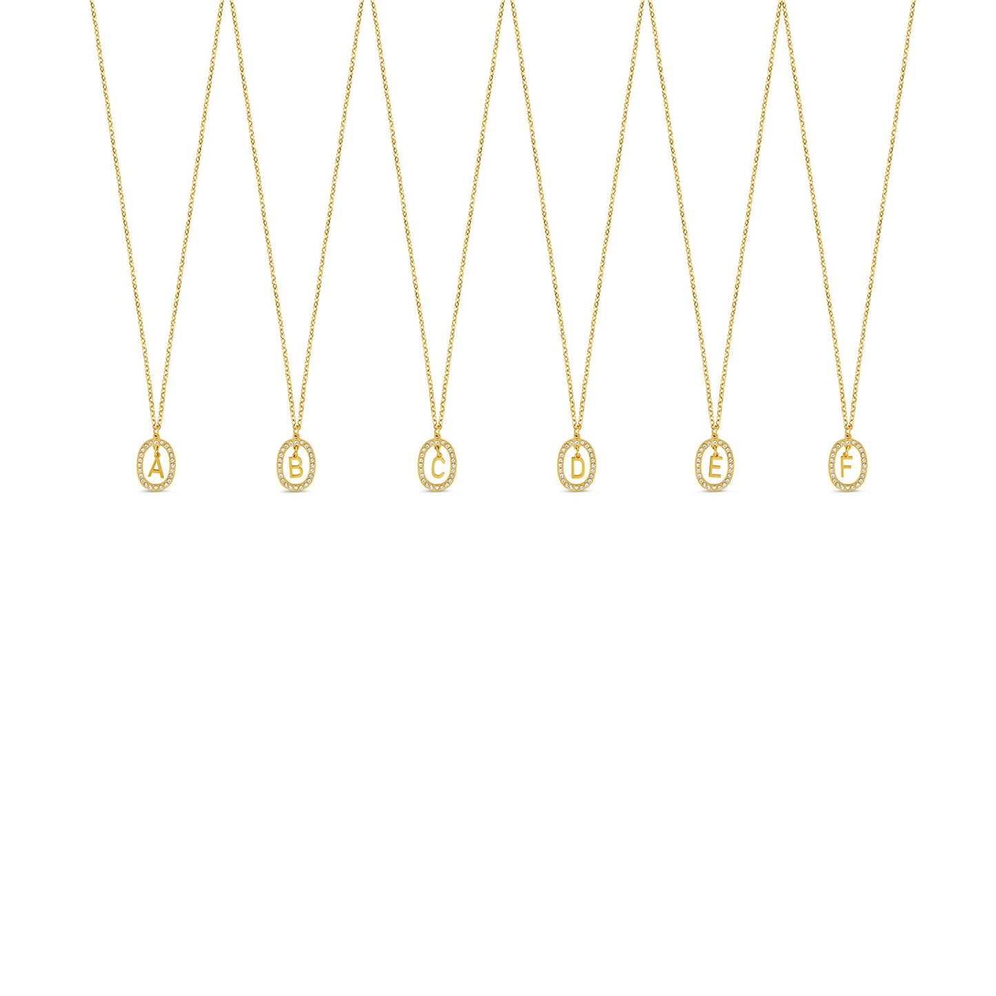 Chandelier Initial Necklace - Gold Tone