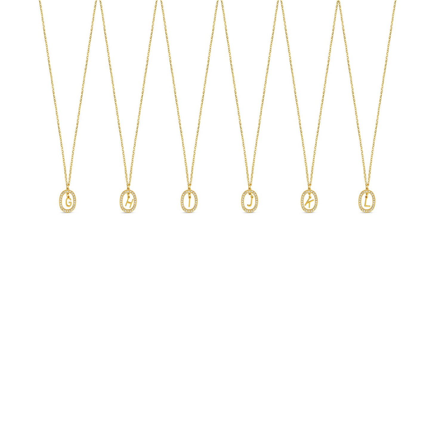 Chandelier Initial Necklace - Gold Tone