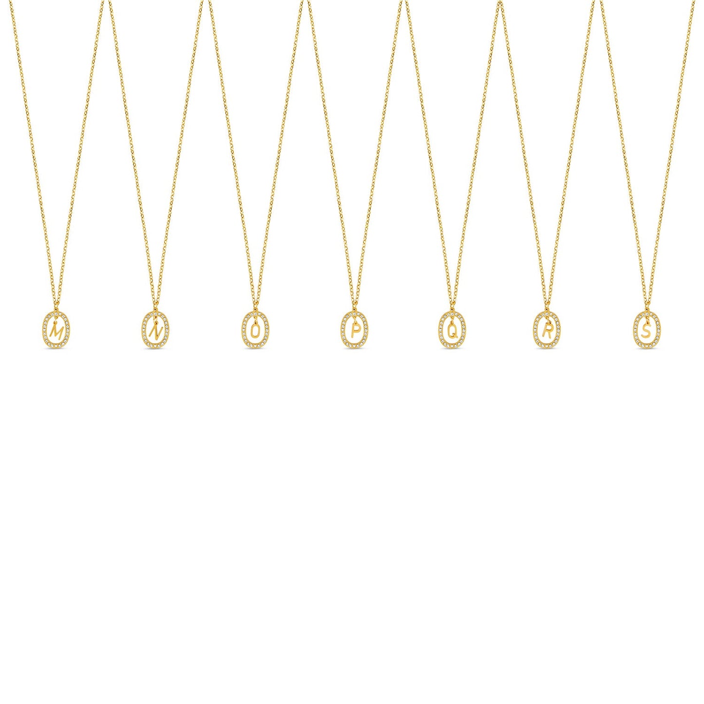 Chandelier Initial Necklace - Gold Tone