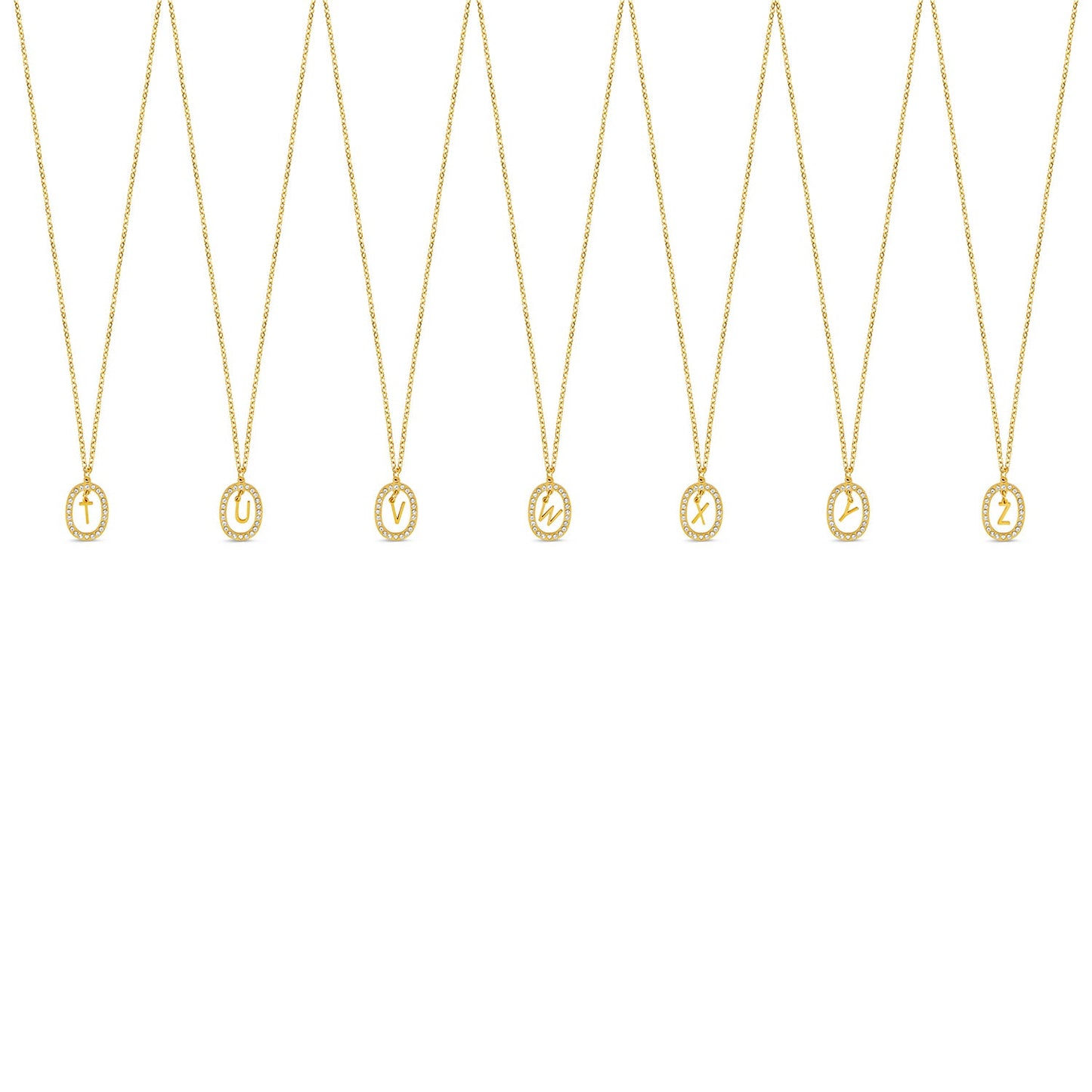 Chandelier Initial Necklace - Gold Tone