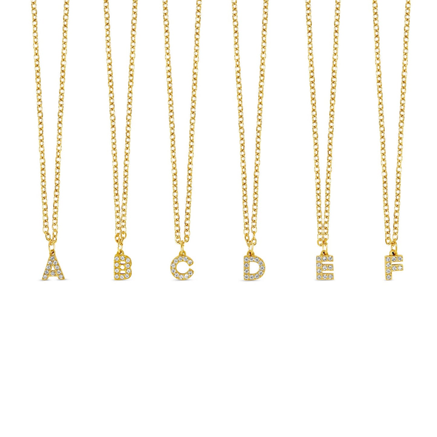 Stone Initial Necklace - Gold Tone