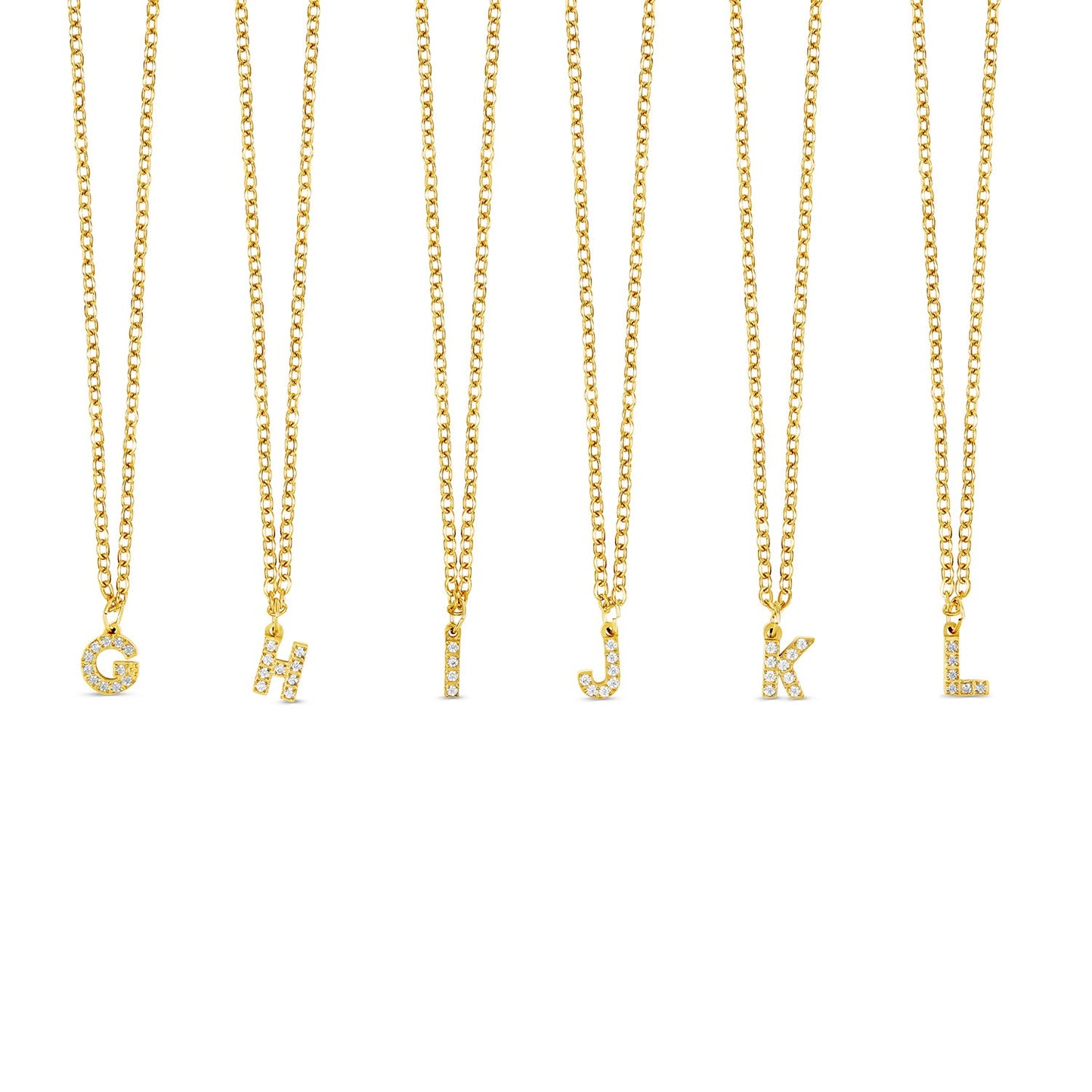 Stone Initial Necklace - Gold Tone