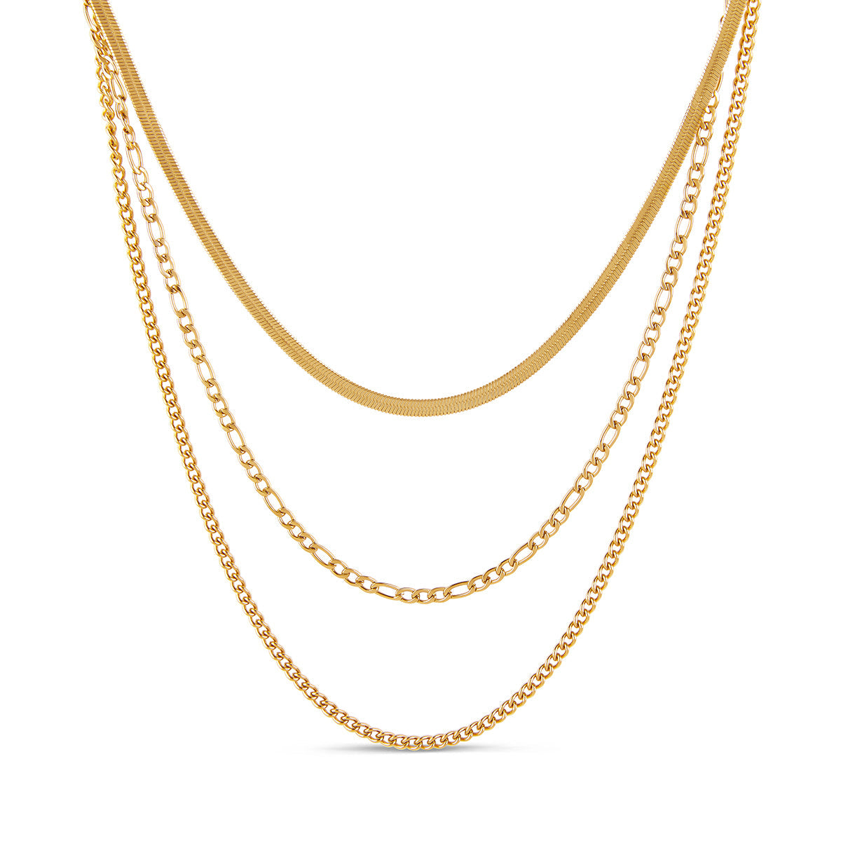 Essential Layered Chain Set - Gold Tone