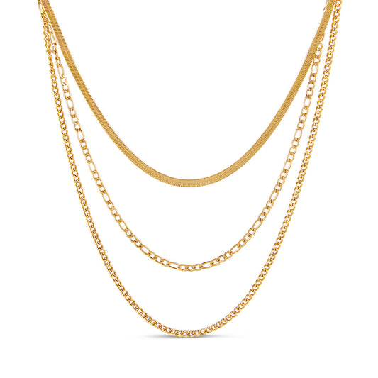 Essential Layered Chain Set - Gold Tone