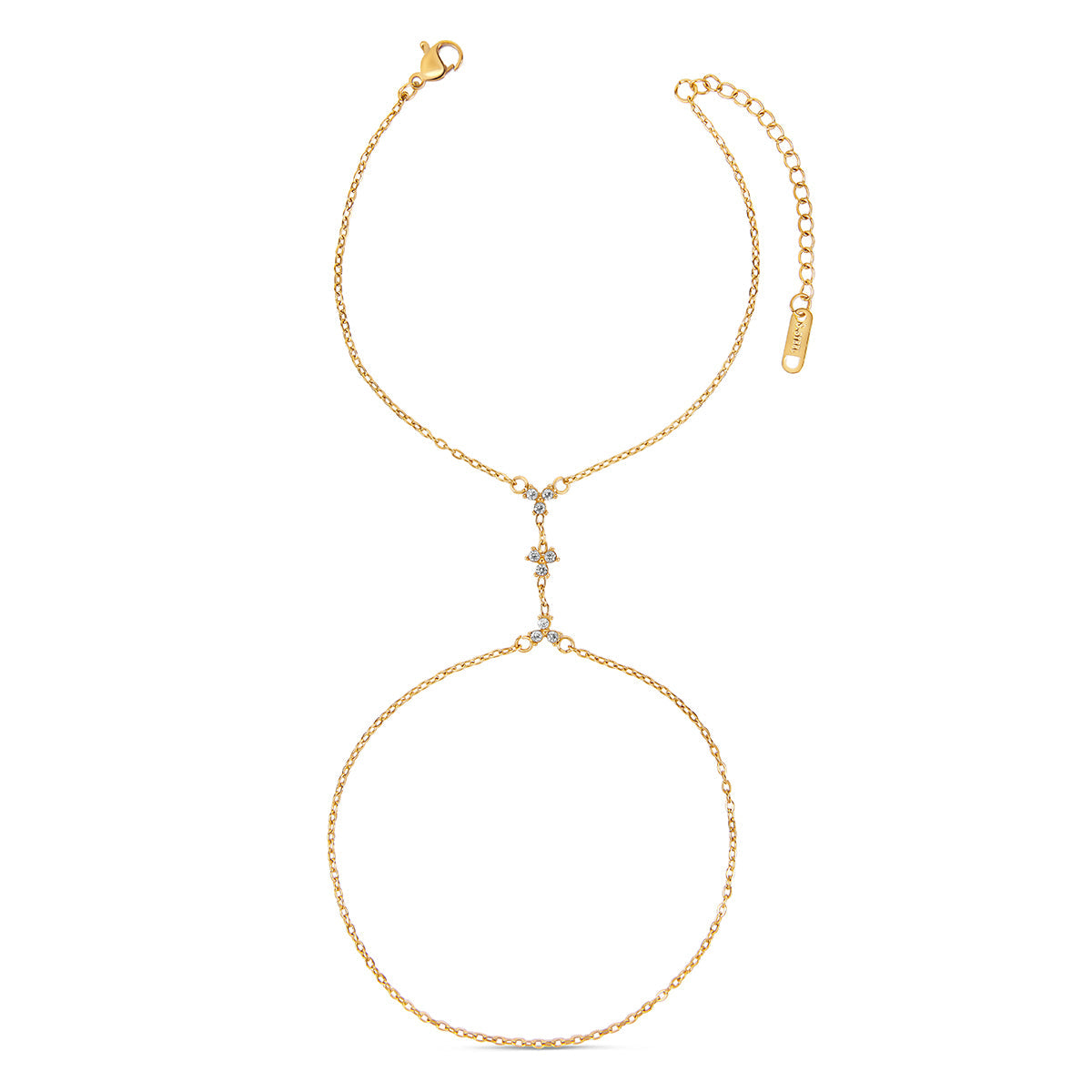 Stone Hive Hand Chain - Gold Tone