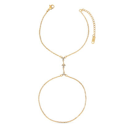Stone Hive Hand Chain - Gold Tone