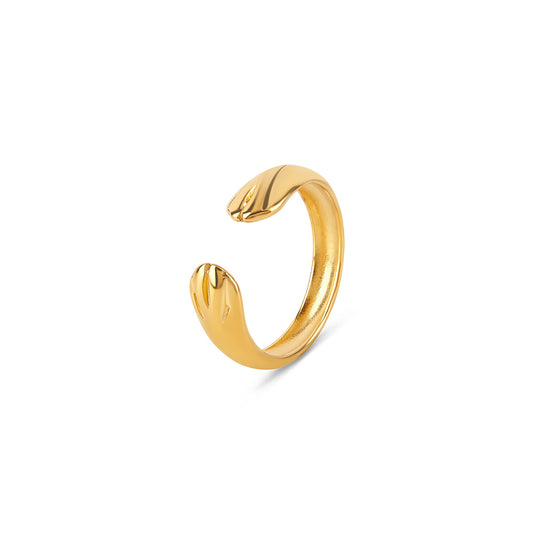 Embrace Band Adjustable Ring - Gold Tone