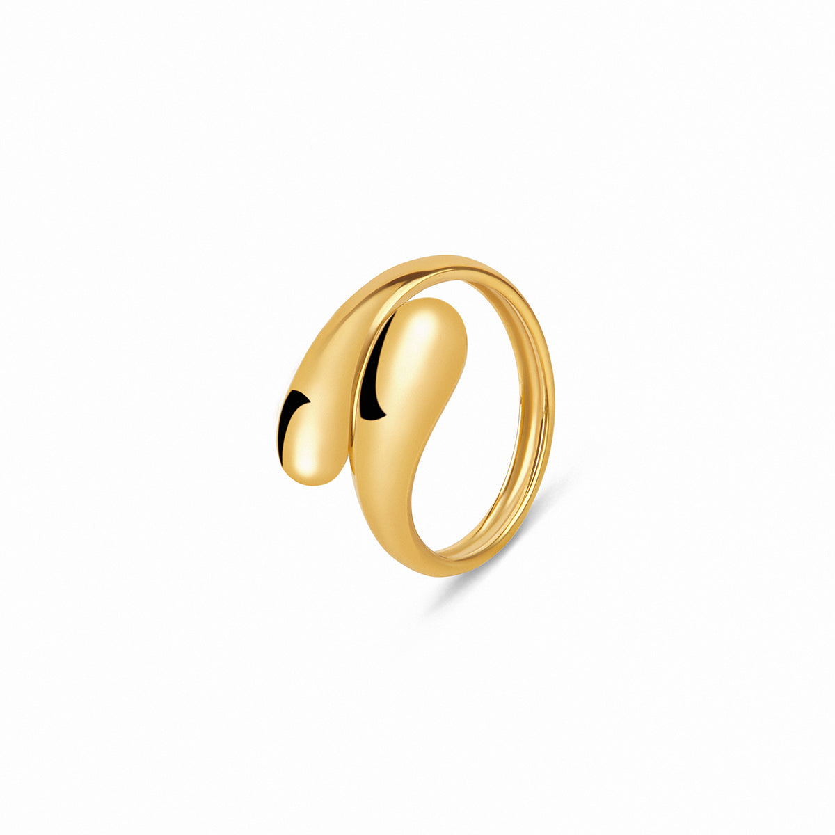 Molten Embrace Adjustable Wrap Ring - Gold Tone