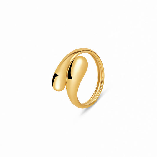 Molten Embrace Adjustable Wrap Ring - Gold Tone