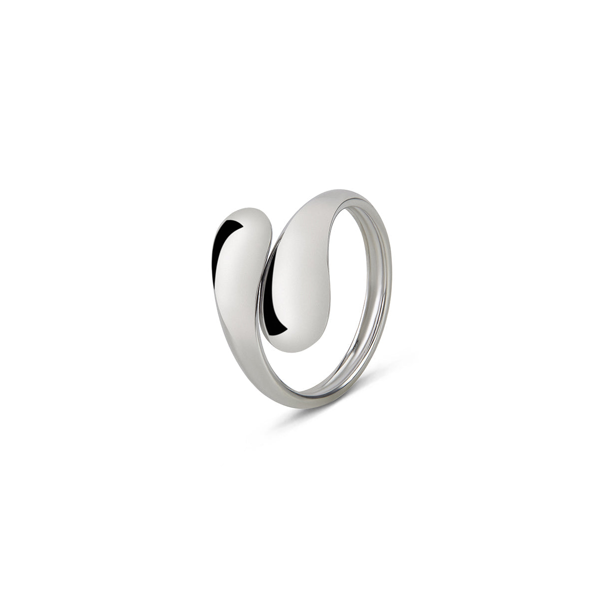 Molten Embrace Adjustable Wrap Ring - Silver