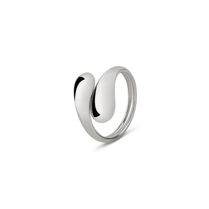 Molten Embrace Adjustable Wrap Ring - Silver
