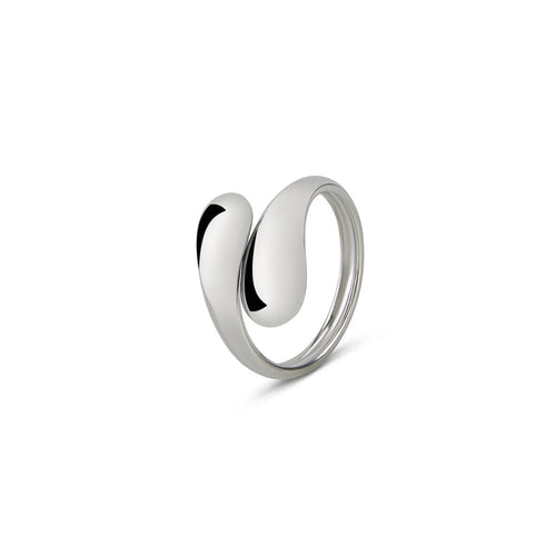 Molten Embrace Adjustable Wrap Ring - Silver