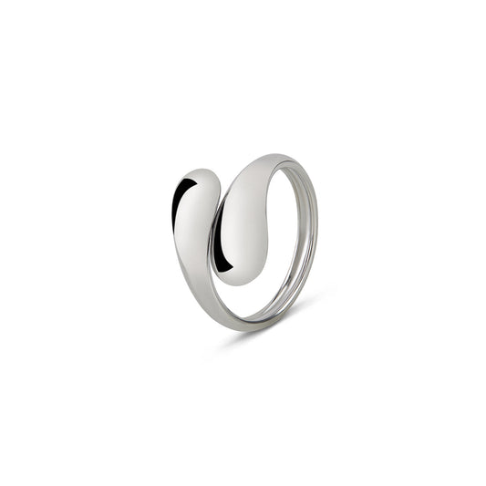 Molten Embrace Adjustable Wrap Ring - Silver